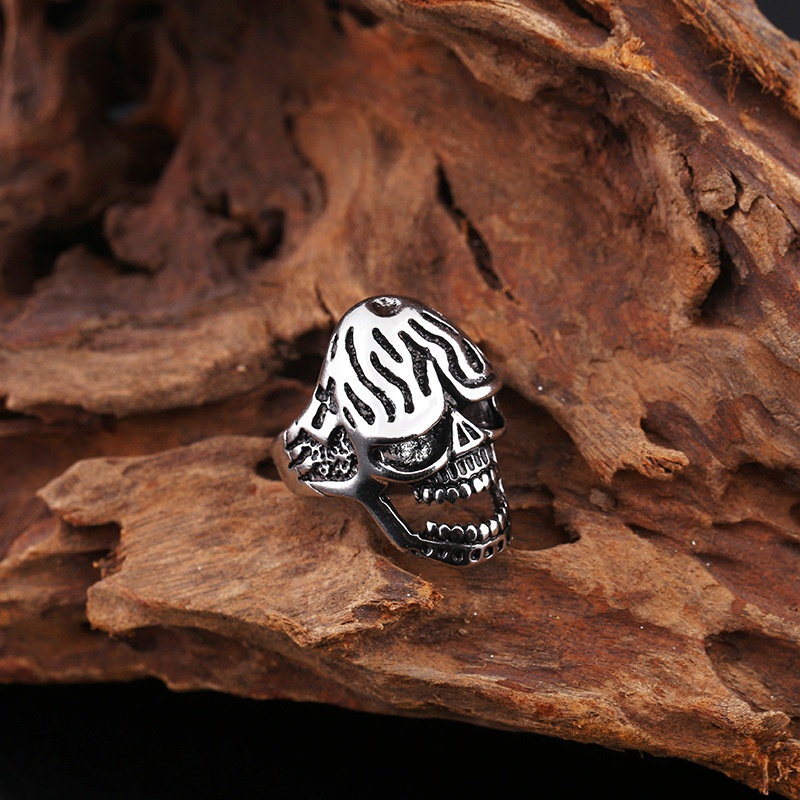 Cincin Bahan Alloy Gaya Punk Eropa Dan Amerika Untuk Pria