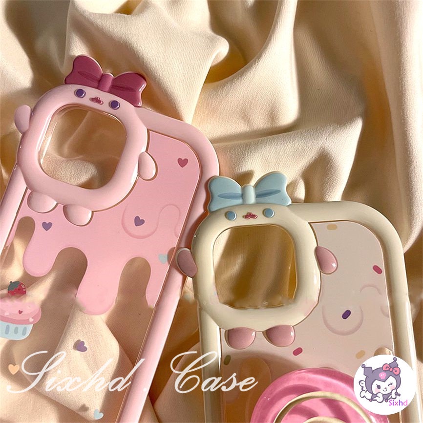 OPPO A57 A77s A76 A96 A16 A16K A15 A74 A54 A53 A33 A32 A31 A5 A9 A5s A3s Reno 8Z 7Z 5 A95 A94 A93 A92 A77 A52 A16e A12 A12e F11 9i 3D Small Monster Phone Casing  Ice Cream Candy Phone Case Camera Protector Phone Soft Cover-1