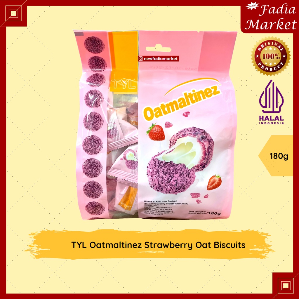 TYL Oatmaltinez Strawberry Oat Biscuits 180g