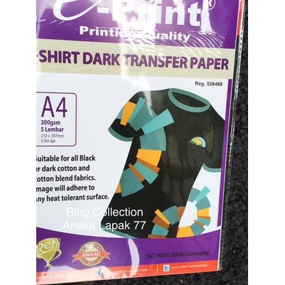 

Transfer Paper / T-shirt Dark Transfer Paper A4 / Photo Paper