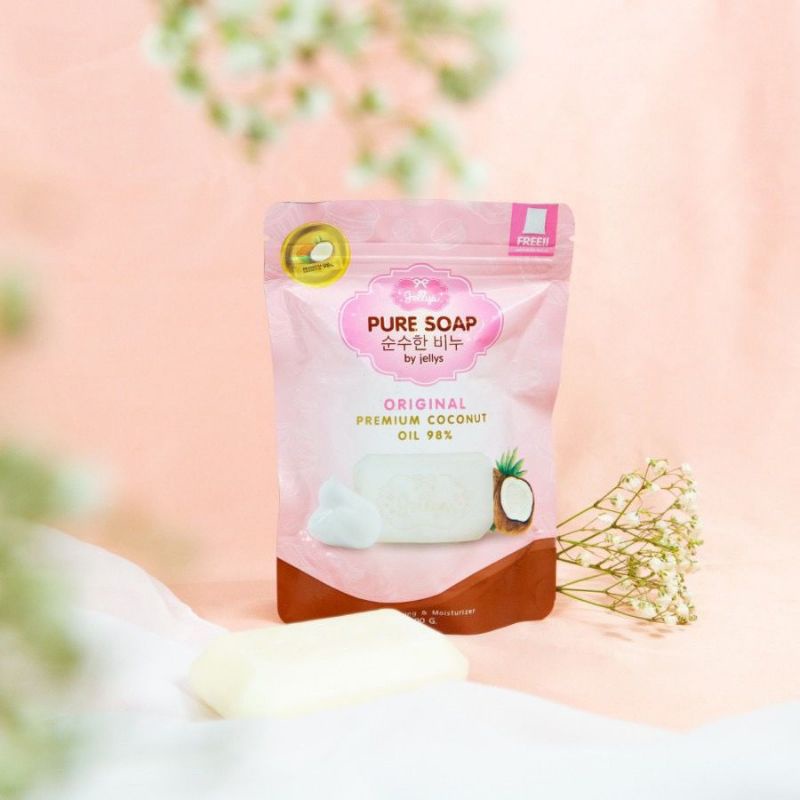 JELLYS PURE SOAP ORIGINAL THAILAND 100% - SABUN MANDI MENCERAHKAN & MELEMBABKAN KULIT / JELLY SOAP /