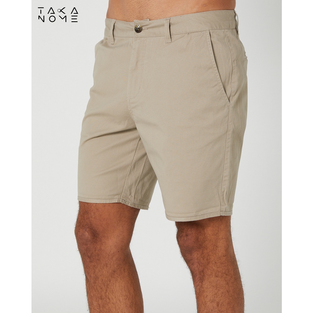 Chino Stretch Shorts Pants Pria Celana Pendek Pria Takanome - Khaki