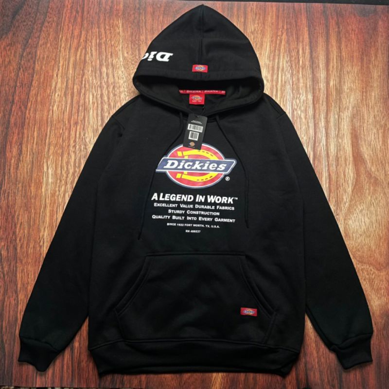 HOODIE DICKIES BLACK FULL TAG LABEL CASUAL HYPE FASHION PRIA