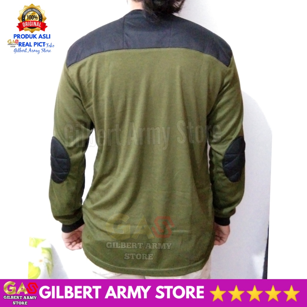 Kaos Hijau  POlos Tni Lengan Panjang Dekker Gambar Gilbert Army Store Terbaru