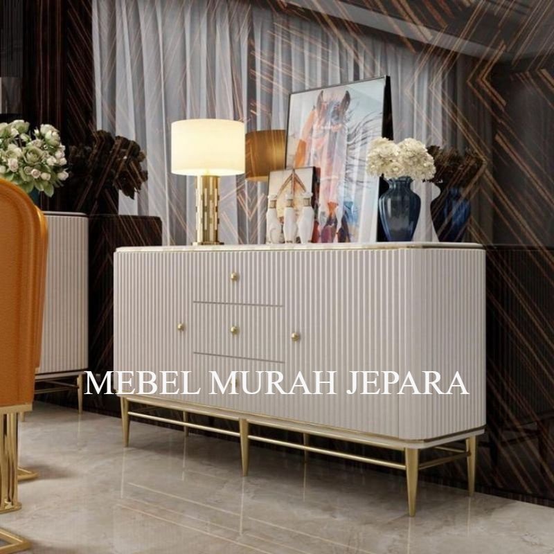MEBEL BUFET TV MINIMALIS KAKI BESI MODERN - BUFET PAJANGAN KAKI BESI MODERN - RAK TV MINIMALIS - MEJ