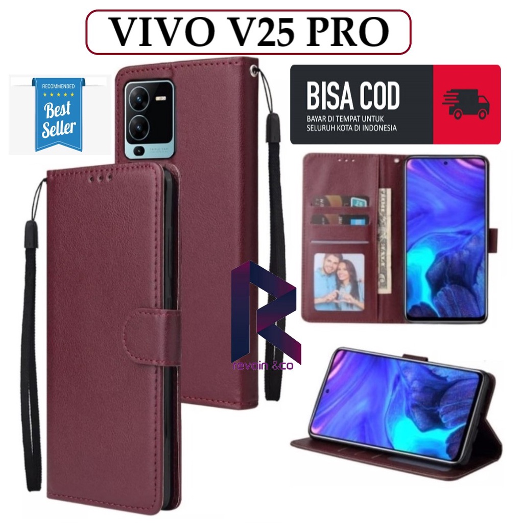 VIVO V25 PRO CASE FLIP WALLET LEATHER KULIT PREMIUM SARUNG BUKA TUTUP FLIP CASE VIVO V25 PRO