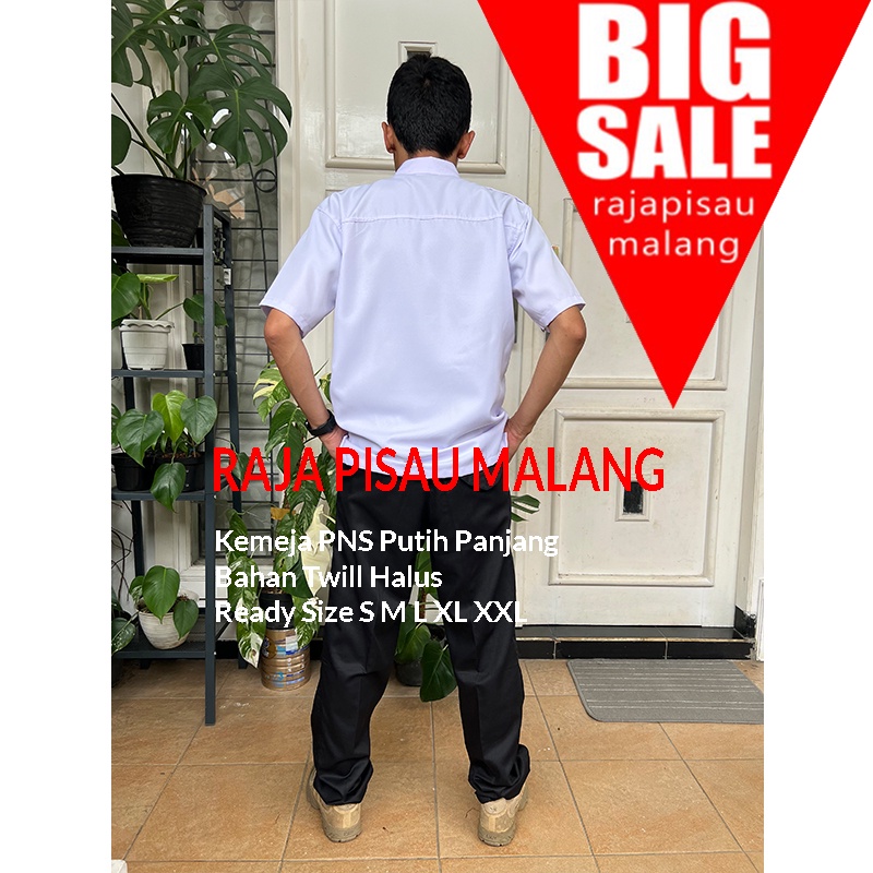 Benhill Kemeja Pria Basic  Polos  Lengan Pendek Katun Poplin Warna Putih 47-16134