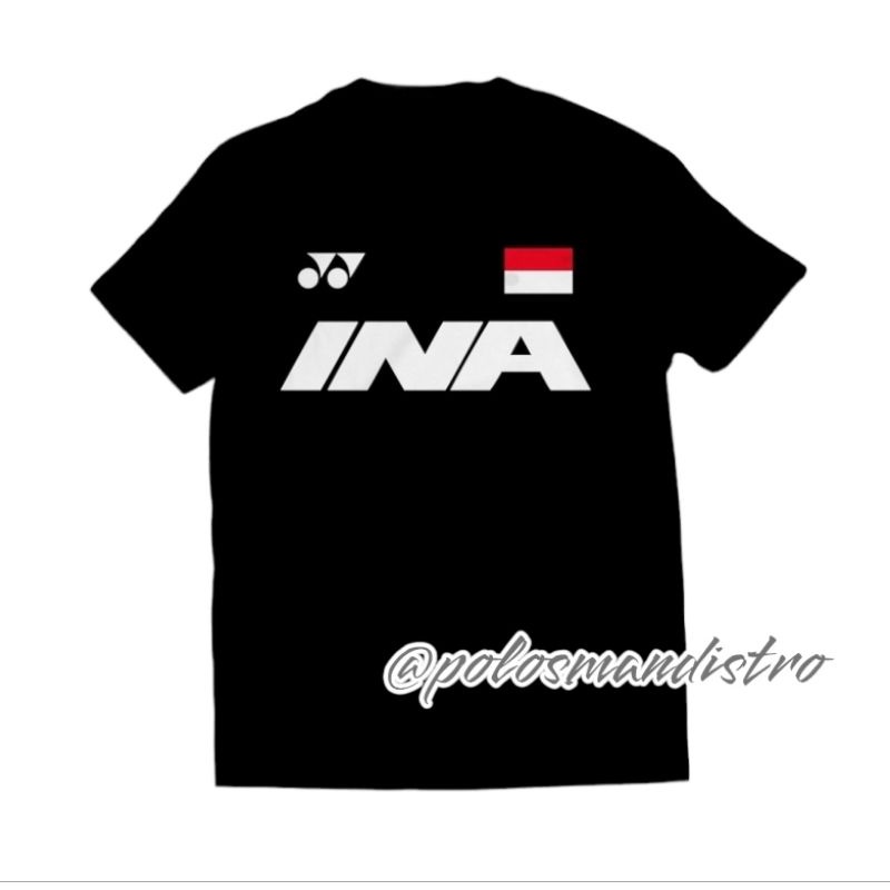 Kaos Bulutangkis Badminton Yonex [ INA ] Indonesia Timnas Katun Combed  - Premium Quality