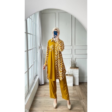STELAN TUNIK RAYON EXTU JUMBO XXL MUSLIM KANCING MOTIF ZARA MURAH GROSIR MODELLANO