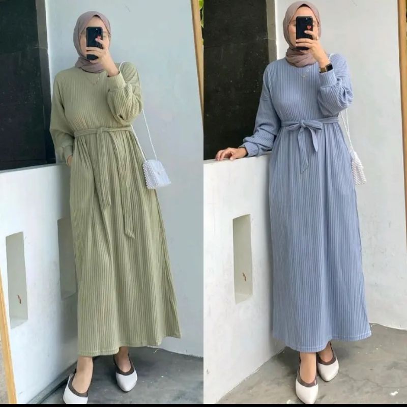 Almira Midi Dress Knit Premium Midi Dress Wanita