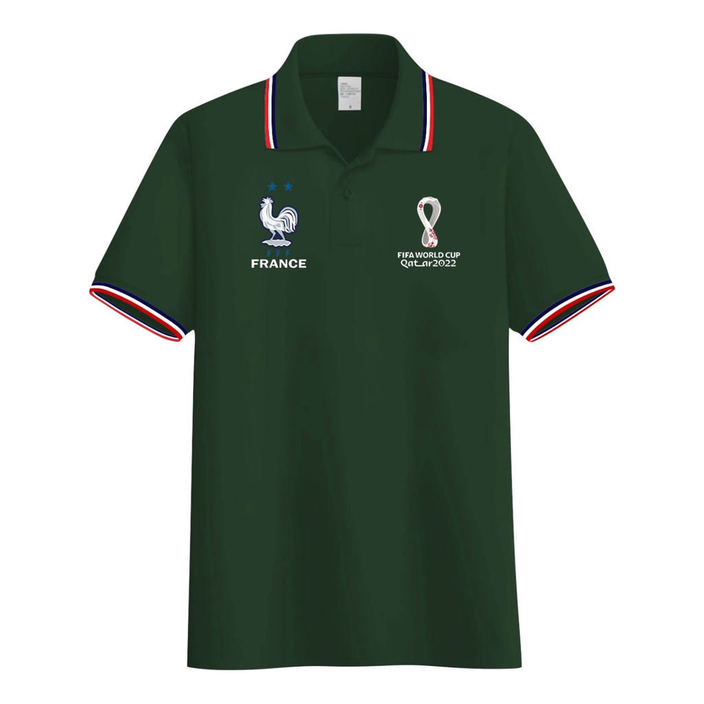 MALVARO-Kaos Polo Shirt Pria Logo Piala Dunia 2022 / Polo List / Baju Kerah / Polo France