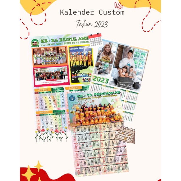 

{Hya} Cetak Kalender Dinding Custom Ukuran A3