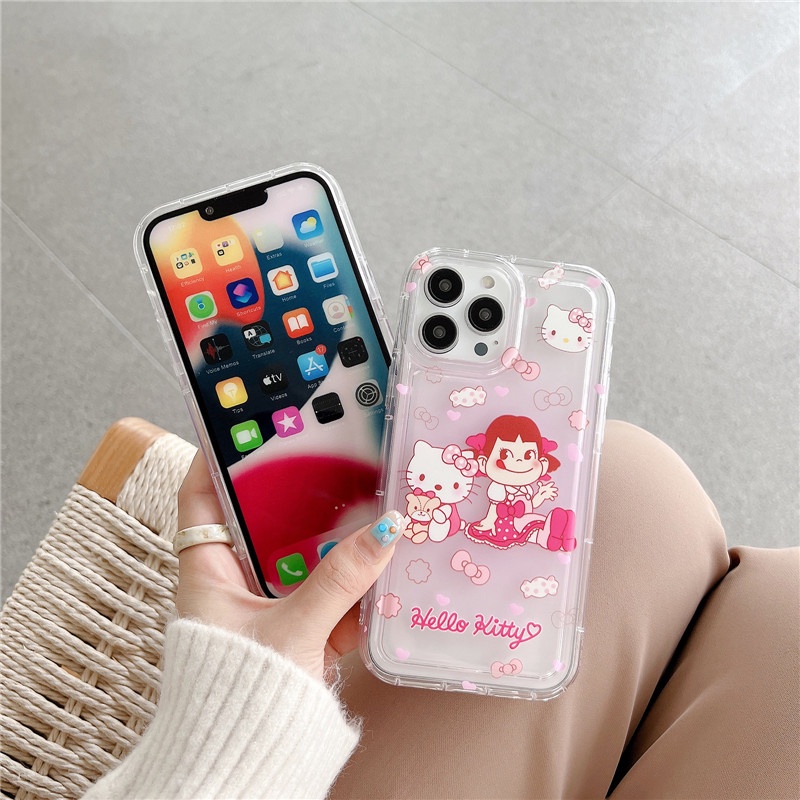 Hard Case Silikon Transparan Frame Kotak Shockproof Cover IPhone 11 14 13 12 Pro Max