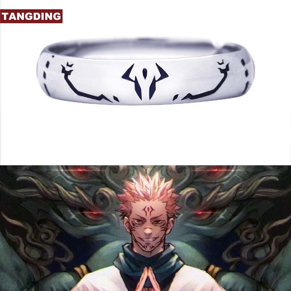 Cincin Model Terbuka Dapat Disesuaikan Desain Anime King of Curse Untuk Pria Dan Wanita