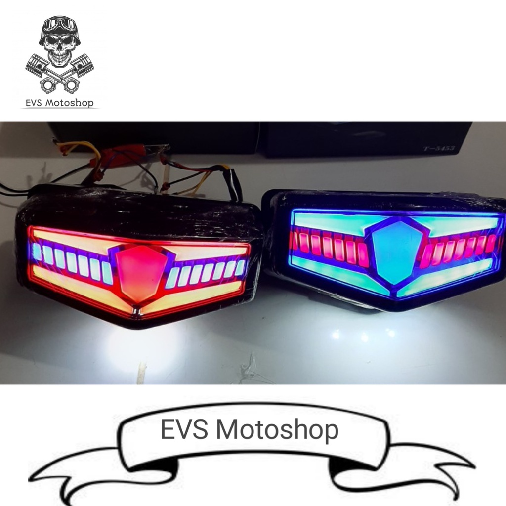 Stoplamp Lampu Stop Lampu Depan LED motor RX King New 3 in 1 5453 Scarlet Original