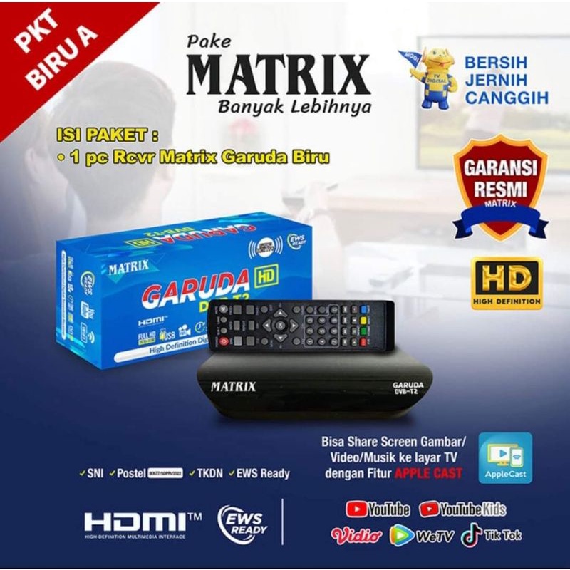 Set Top Box Matrix DVBT2 STB Antena Converter TV Tabung Analog Termurah
