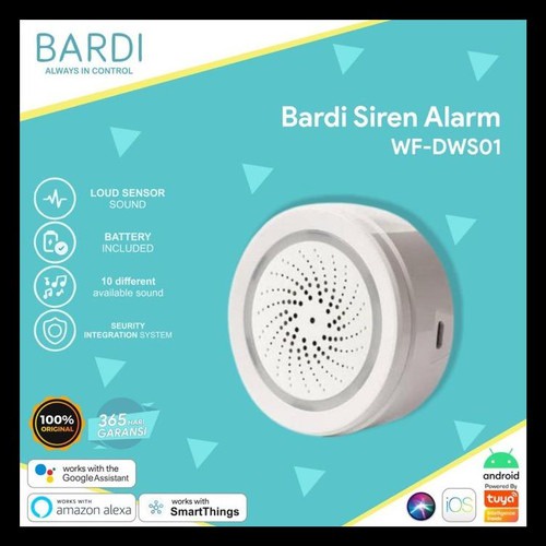 Bardi Smart Home Wifi Siren Loud Alarm Android/iOS Support 90dB Loud Alarm &amp; 10 Alarm Ringtones