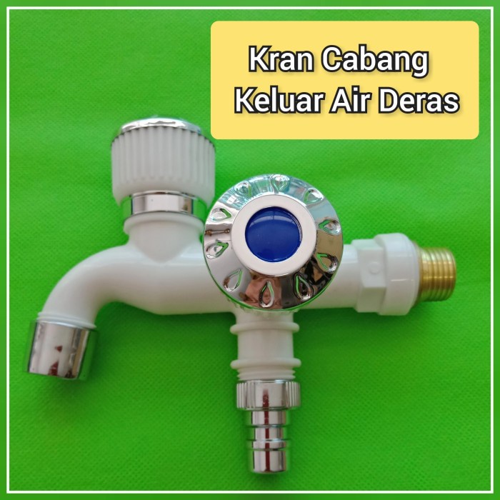 Keran Air Kran Cabang Shower Plastik Tebal Bagus Keluar Air Deras