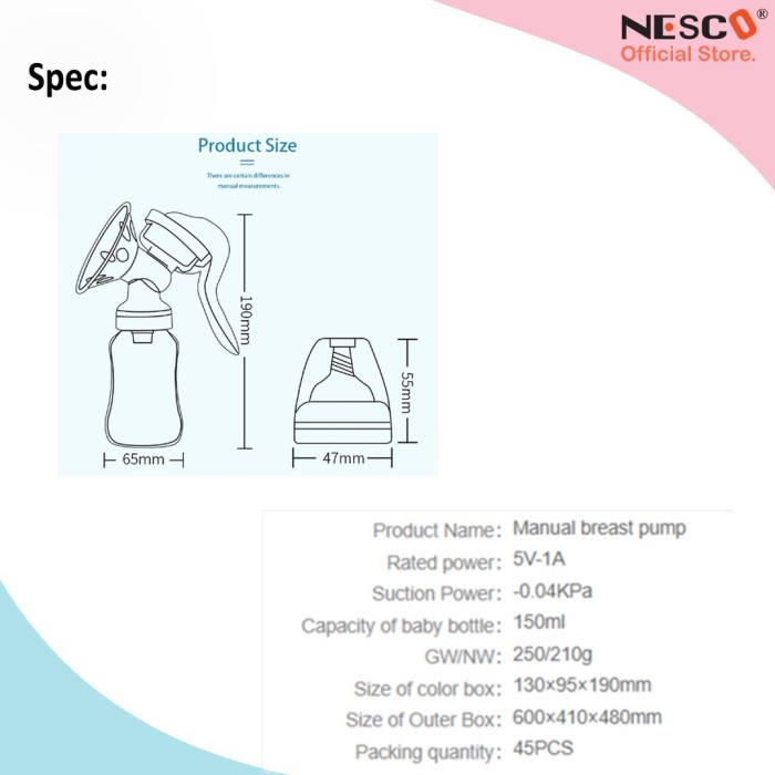 NESCO BREAST PUMP (MANUAL &amp; ELECTRIC)