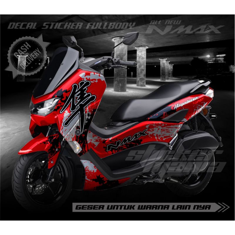 Stiker Decal Motor New Nmax Full Body Gambar Hayabusa Merah