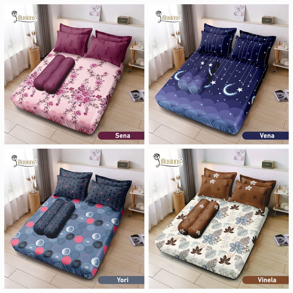 Sprei Illusions From Lady rose Ukuran 180 x 200 /  160 x 200 Sarban 2 Sargul 2