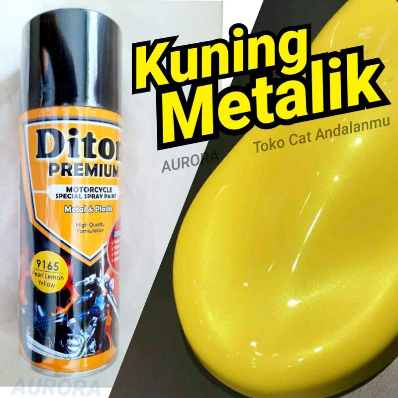 Pilox Diton Premium Kuning Metalik Pearl Lemon Yellow 9165 Metallic Metalic Cat Mobil Motor