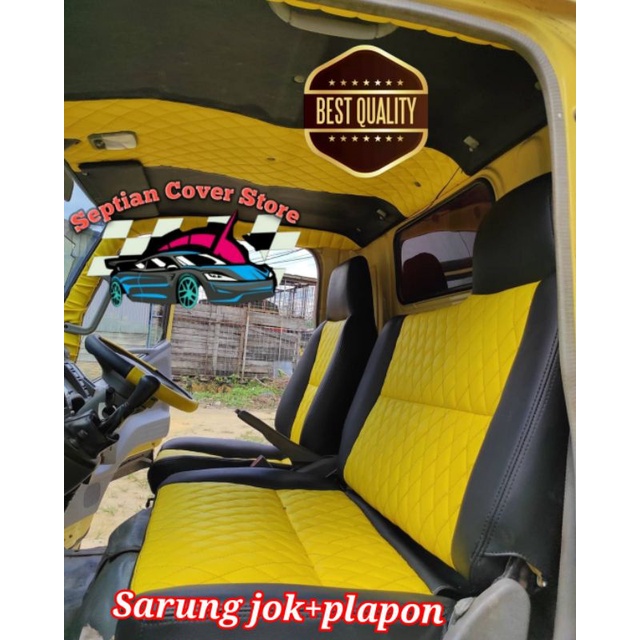 Sarung jok mobil truk canter+plapon bonus sarung stir/sarung jok mobil truk Mitsubishi canter/cover 