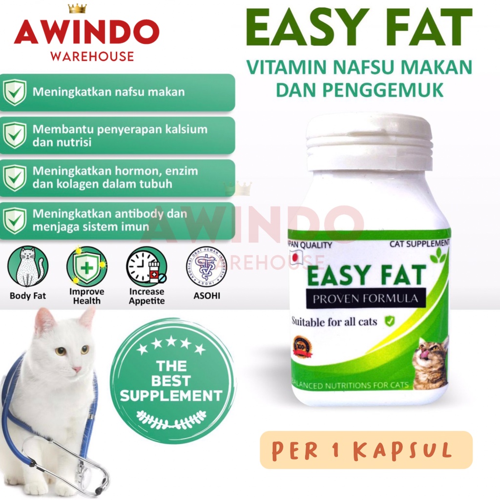 FATNOX 1 KAPSUL - Vitamin Kucing Anjing Kelinci Penggemuk Badan dan Penambah Nafsu Makan Cat Kitten Adult
