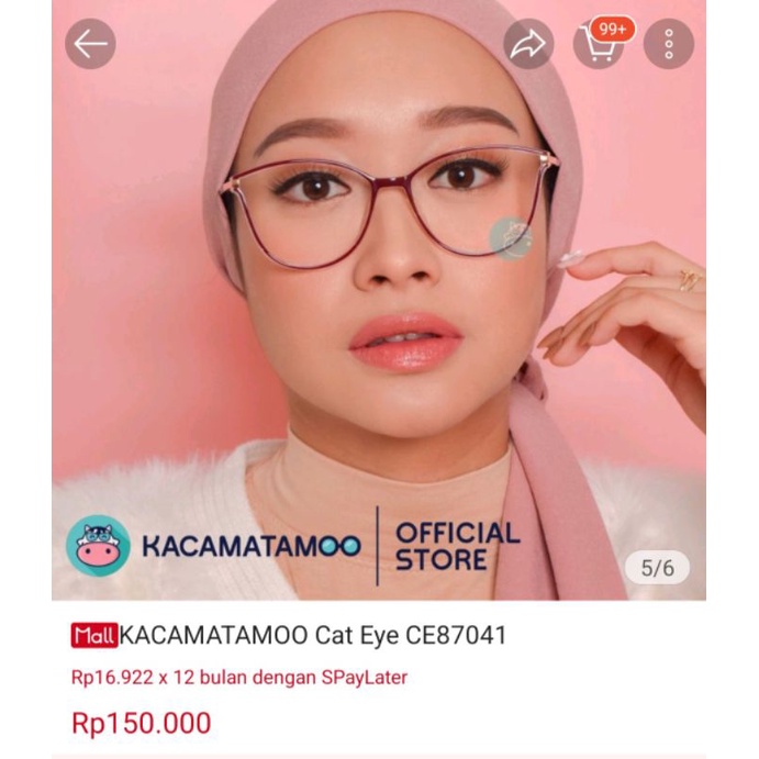 KACAMATAMOO cat eye CE87041 (dijual frame saja)