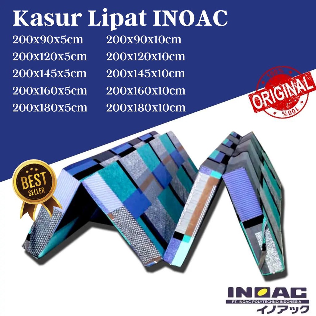 Kasur Lipat 4 INOAC Original Tebal Busa 5cm 10cm