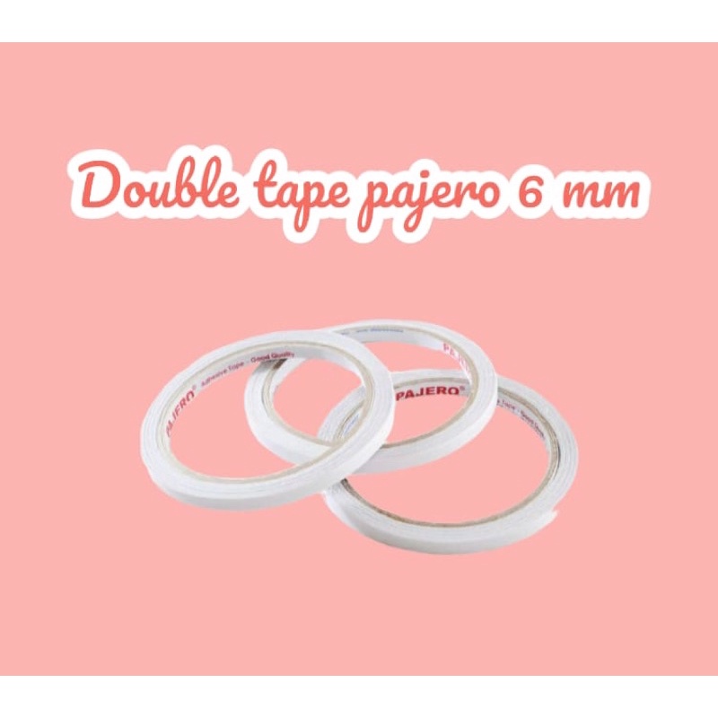 

4pcs doubletape pajero 6mm / double side tape 6mm / isolasi 2 sisi / isolasi bolak balik