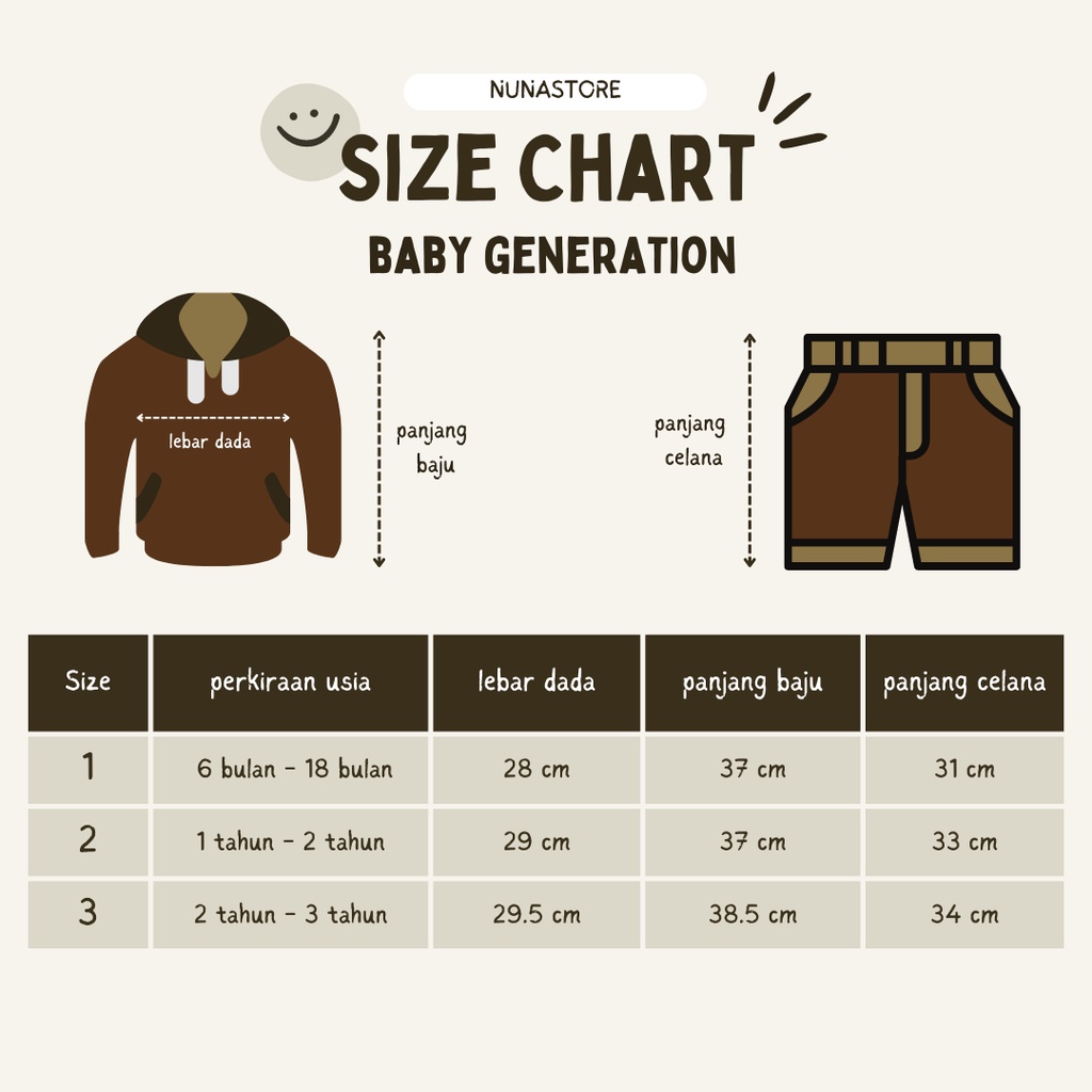 Nuna Store Setelan Baju Celana Anak Bayi Laki-laki Usia 6 bulan - 3 tahun IMK Motif Hoodie Baby Generation