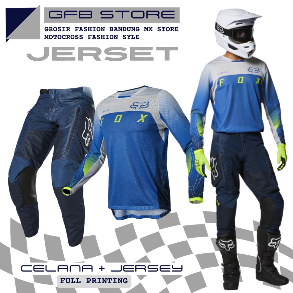 Pants set Celana Cross Jersey motor Trail adventure mtb Hitam Black motocross panjang trabas enduro Jumbo Murah pria dewasa