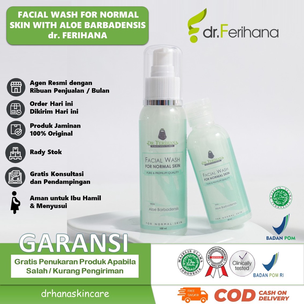 FACIAL WASH FOR NORMAL SKIN WITH ALOE BARBADENSIS DR. FERIHANA SKINCARE