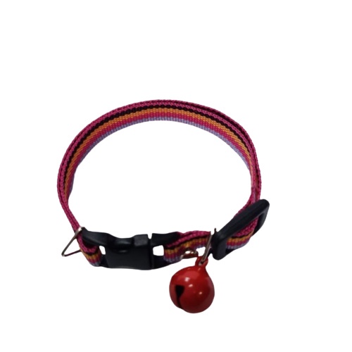 Kalung Kucing Anjing Small Motif Blaster Garis Rainbow Bell 14mm FEZONE