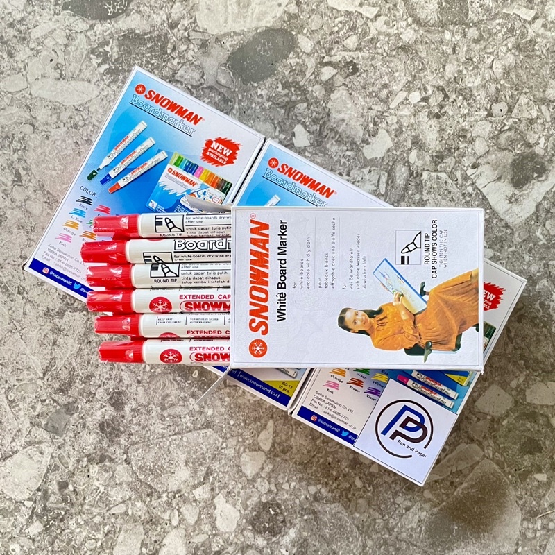 

Spidol Sepidol Merk Snowman White Board Merah 1 Pack