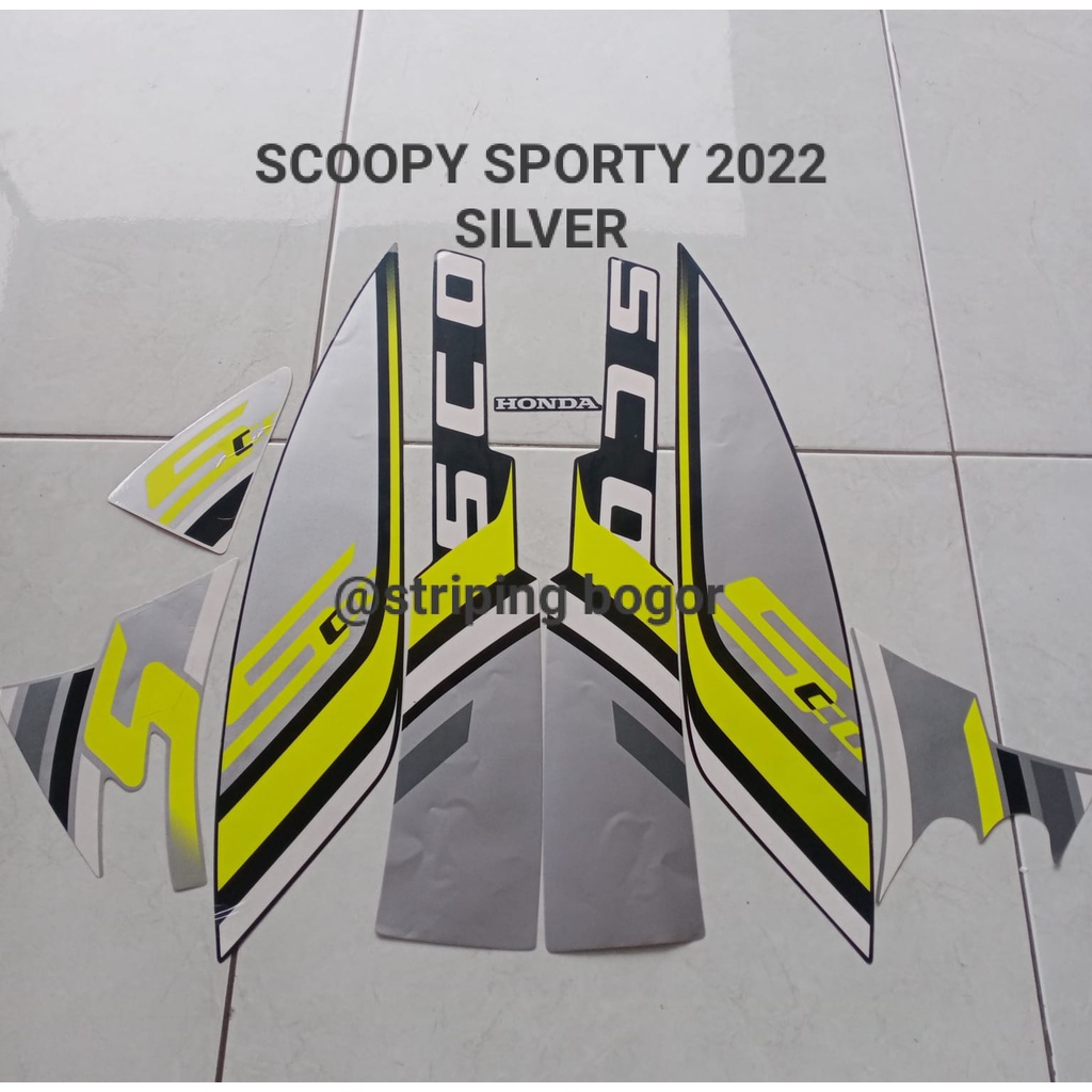 Striping Stiker Motor New Honda Scoopy Sporty 2023 Silver