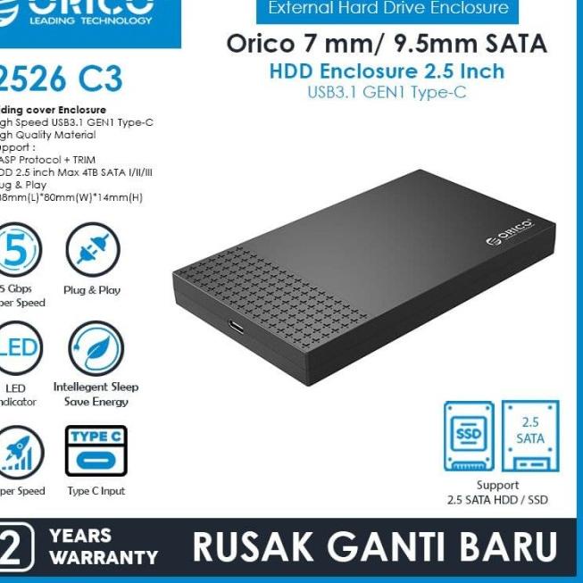 HDD Enclosure orico 2.5 USB Type C 2526C3 - Casing hardisk external
