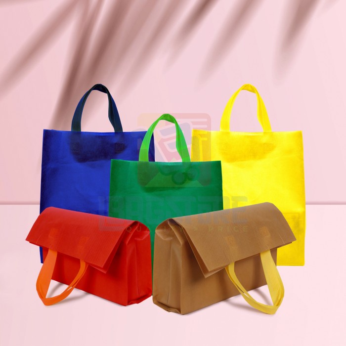 

Tas Belanja Kain Spunbond Sponbond Handle Kantong Tali Goodie Tote Bag Polos