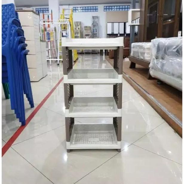 Rak Plastik Serbaguna / Rak Salon / Rak Roda Susun 4 Free Roda