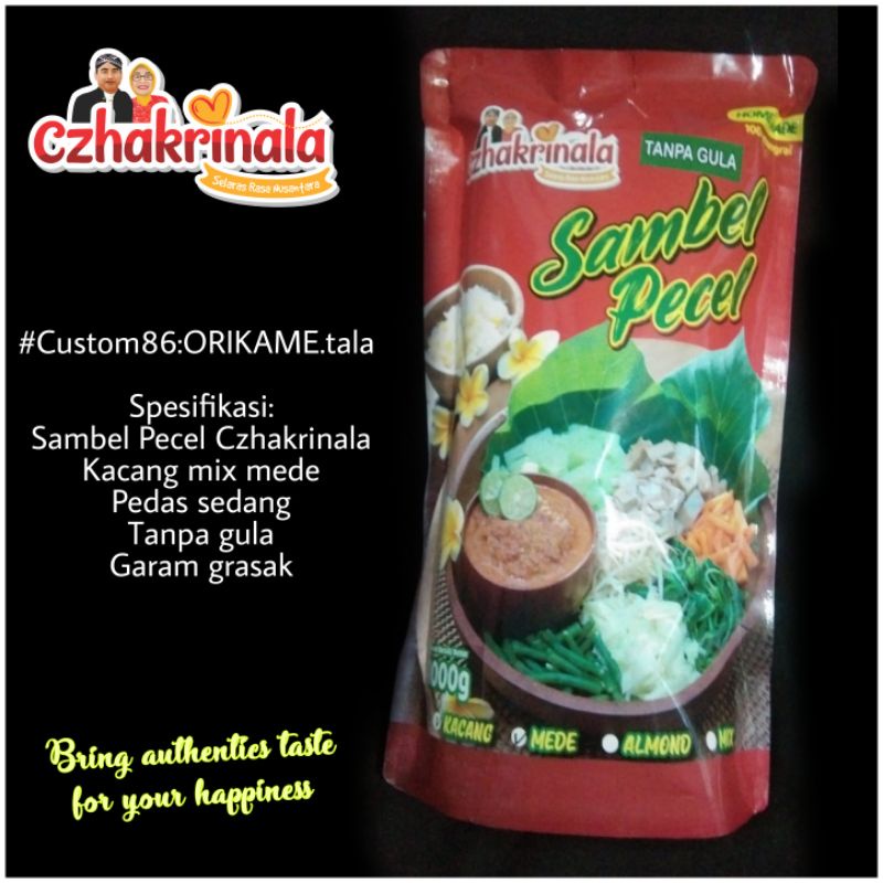 

[Tanpa Gula ~ Custom86: ORIKAME.Tala] Sambel Pecel Czhakrinala Kacang mix mede l Keto Friendly