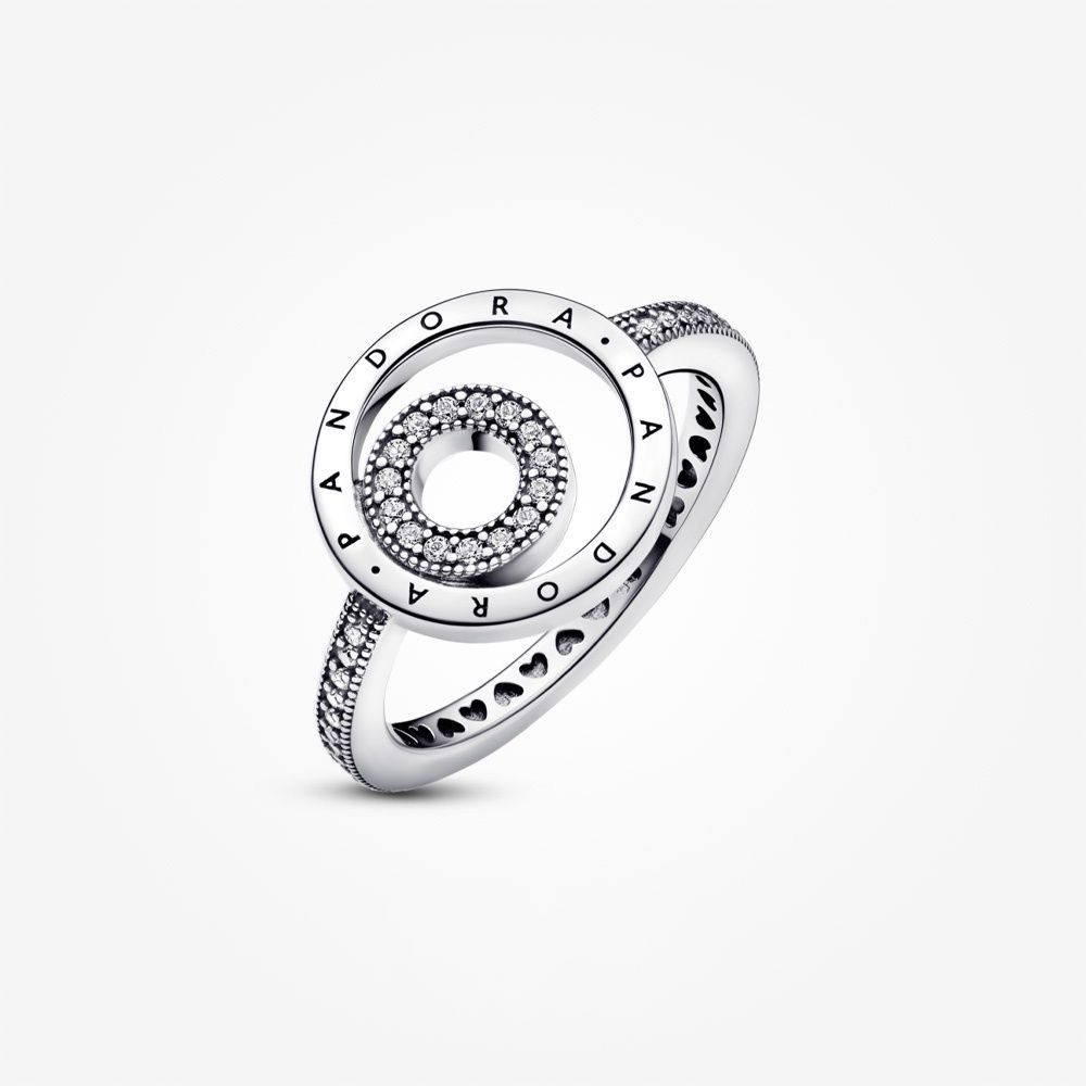 Pandora Cincin 925 Silver Polycyclic Pav Micro-Set Aksen Berlian Model Hollow Untuk Wanita