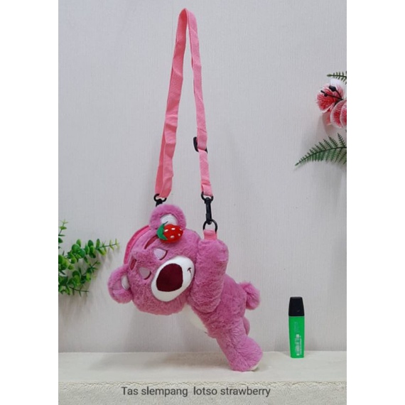 Tas Selempang Anak Perempuan Kuromi Lotso Strawberry Sling Bag/Tas Slempang Lotso