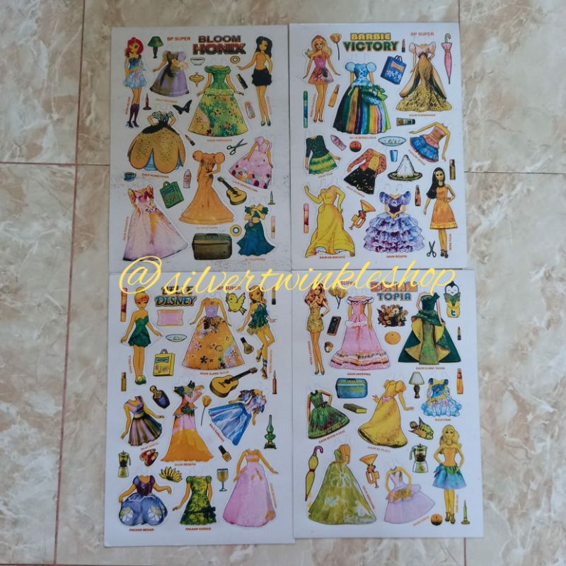 Mainan edukasi anak bongkar pasang paperdoll bp boneka kertas paper jadul super besar jaman dulu 90a