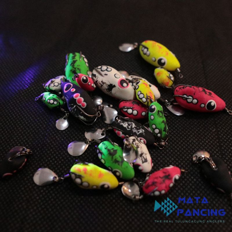 Umpan pancing casting mini soft frog 1.5cm 2.0cm 2.5cm 3.0cm 3.5cm blade with UV bright kodok casting gabus