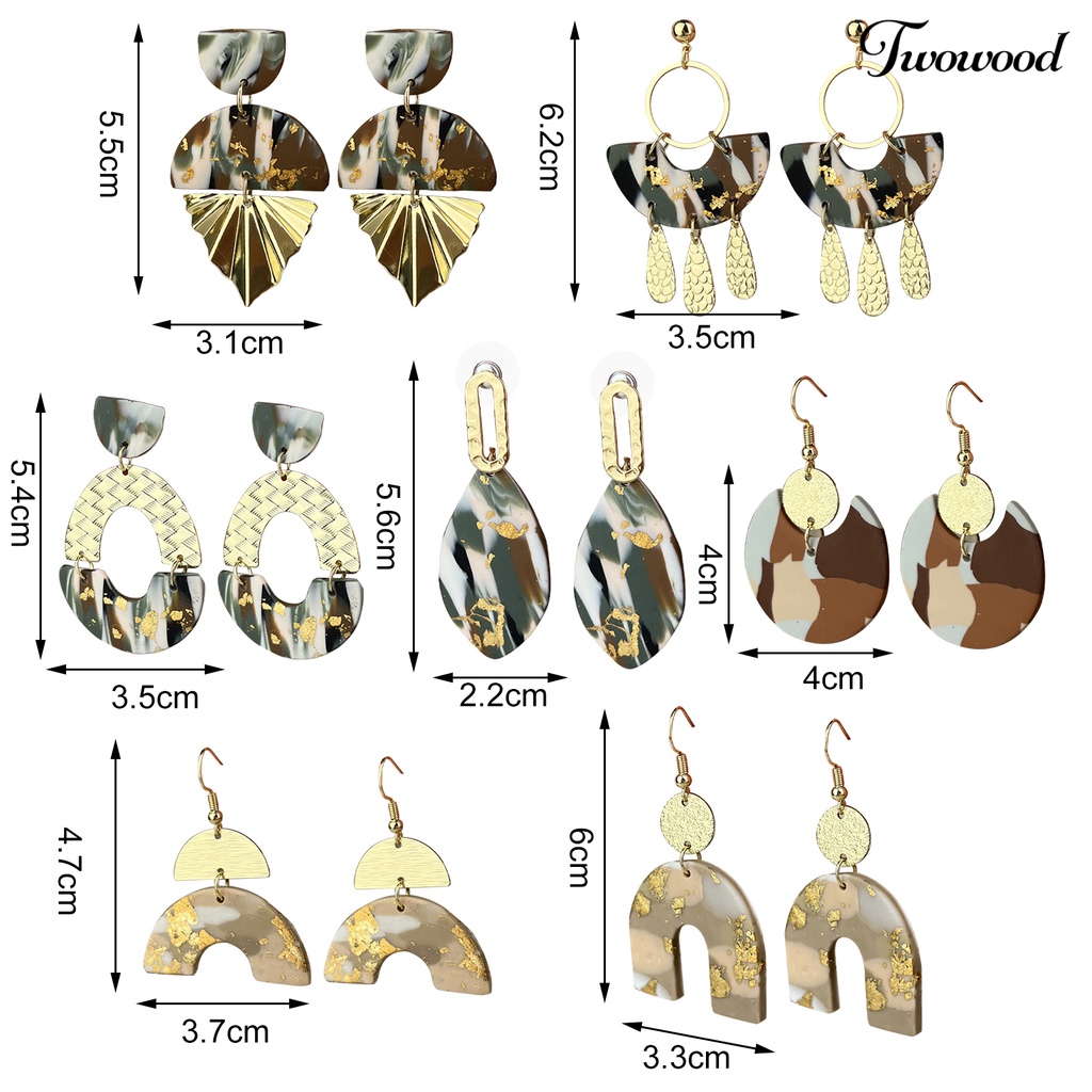 1 Pasang Anting Stud Bentuk Hati Oval Geometris Gaya Retro Untuk Wanita