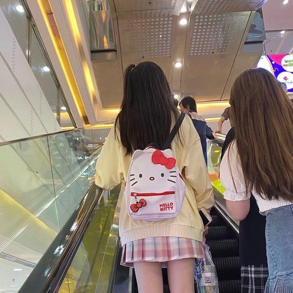 Sera Jepang gaya perguruan tinggi kartun dua dimensi kt kucing ransel ransel siswa tas sekolah Hello Kitty kecil lucu