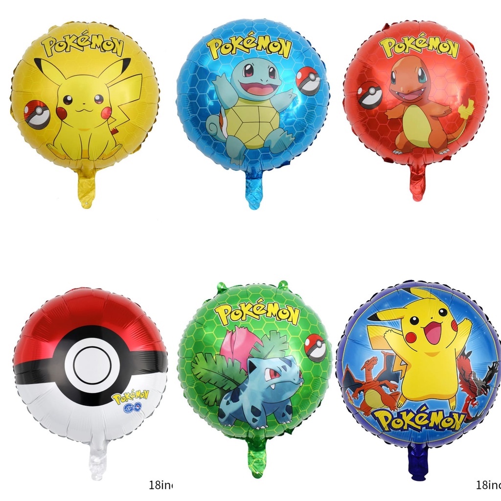 Jual Balon Foil Pokemon Go Ball Squirtle Charmander Bulbasaur Bulat Size Cm Shopee Indonesia