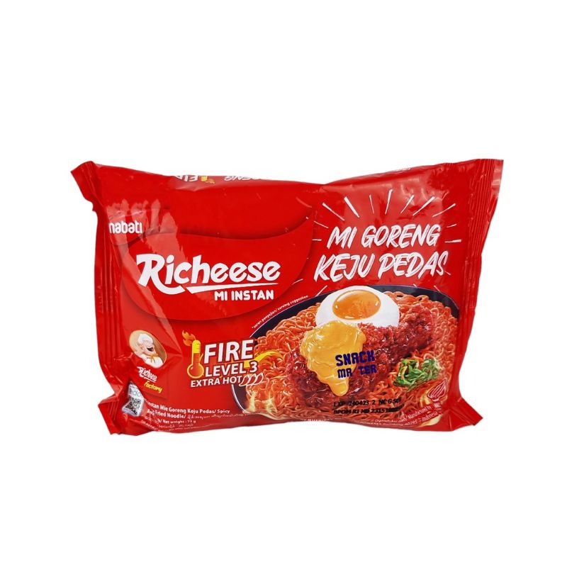 

Richeese mi instan FIRE LEVEL 3 - mie goreng keju pedas - indomie