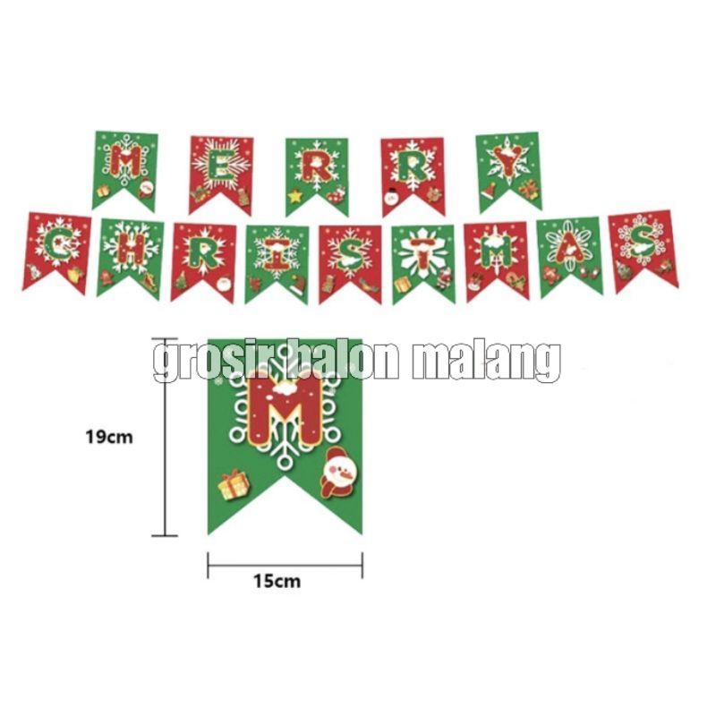 bunting flag banner natal merry christmas xmas